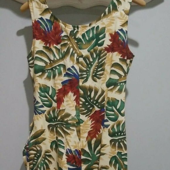 Hilo Hattie Hawaiian Red Ginger Faux Wrap Dress - Picture 6 of 12